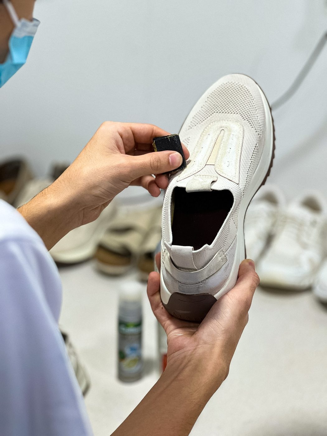 Shoe cleaning by Alwaab Laundry Express